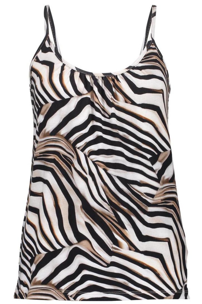 SUE SINGLET MET PATROON 52448 60 000010 OFF-WHITE/BLACK